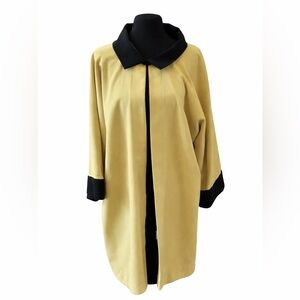 Delcine Black & Yellow Colorblock Coat Dress Vintage Inspired No Size Tag